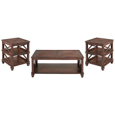 Stockbridge 3-Piece Wood Living Room Set, Length: 26